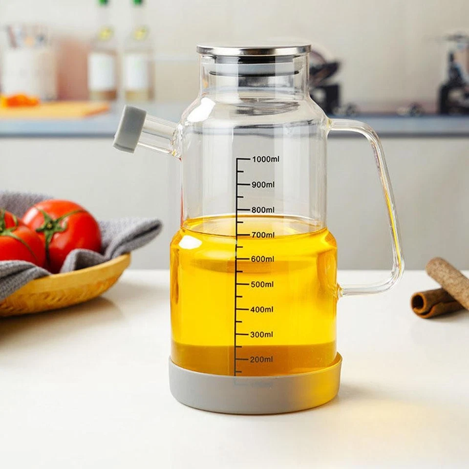 Borosilikatglas Ölflasche Speiseölflasche 1000ml Glas Ölflasche 1P U4K5