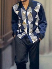 A Two-Piece Outfit for Men Featuring a Long-Sleeved Shirt And Trousers, Designed