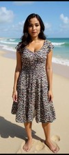 J for Justify Dress Women’s Smocked Off Shoulder Floral Layered  Stretch Cottage