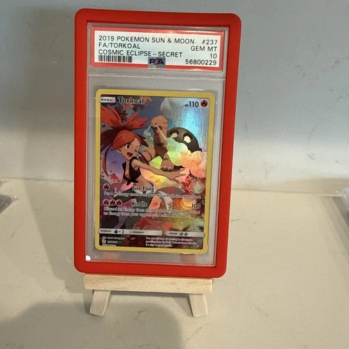 PSA 10 Torkoal Full Art Holo 237/236 Pokemon Cosmic Eclipse Secret Rare