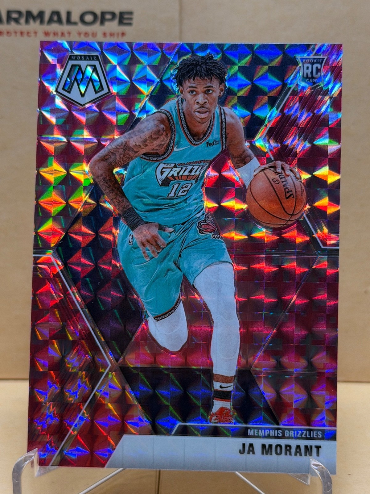 2019-20 Panini Mosaic Ja Morant Pink Camo Rookie Card #219 Parallel RC Grizzles