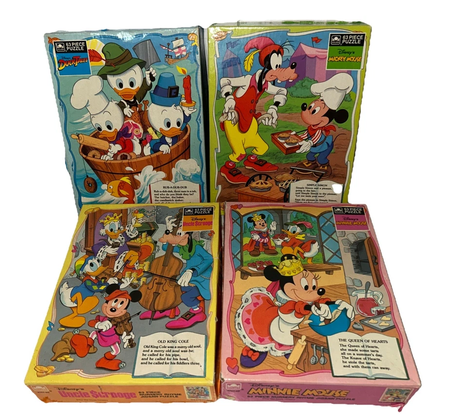 Disney Vintage Collection Of Four 63 Piece Nursery Rhyme Jigsaw Puzzles - Image 2 of 4