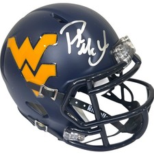 PAT MCAFEE SIGNED WEST VIRGINIA MOUNTAINEERS FOOTBALL MINI HELMET JSA