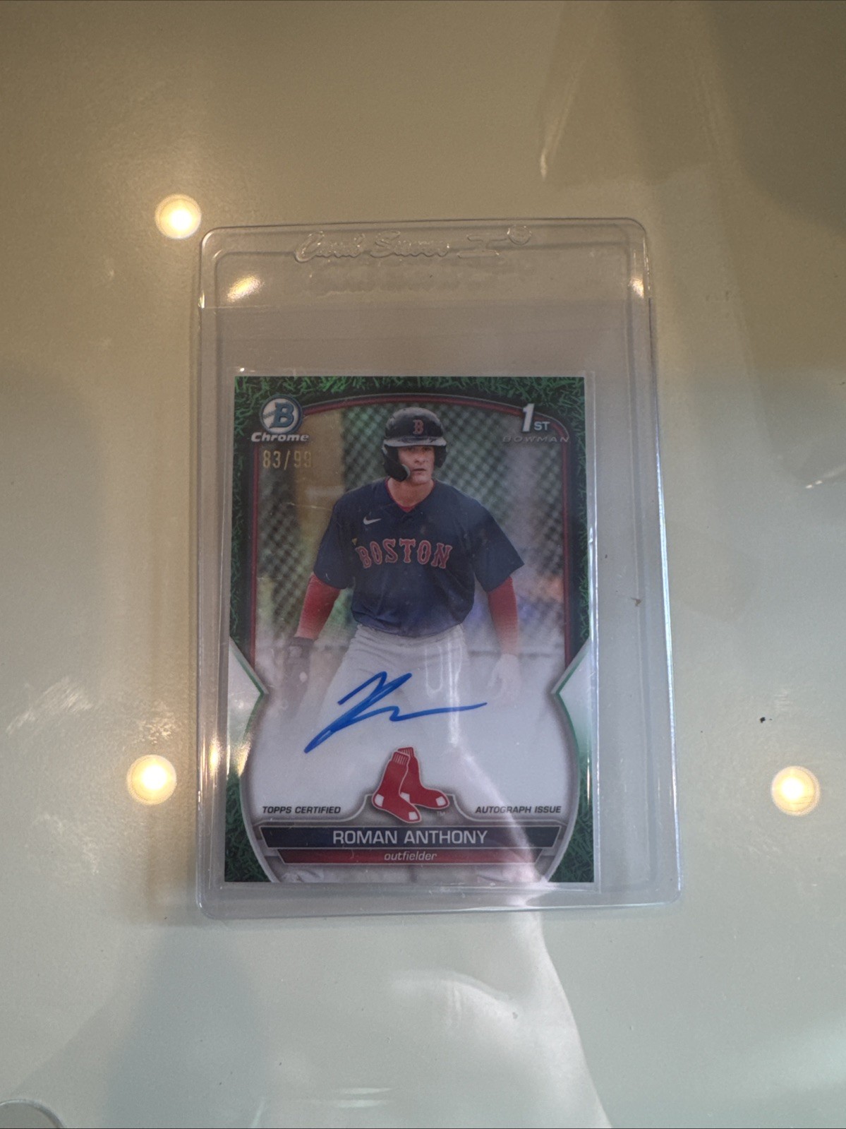 2023 Bowman Roman Anthony Chrome Auto Grass Green Refractor 1st #83/99 Red Sox