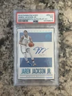 1/1 JAREN JACKSON JR PLATINUM ENCASED PSA 7 AUTO AUTOGRAPH 2023-24 ENDORSEMENTS