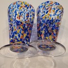 Murano Style Art Confetti Glass Set Of 2 Glasses 6”  — photo 3