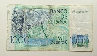 1000 Pesetas Pérez Galdos/ Canarias Banco de España 1979 P#158 org. Banknote