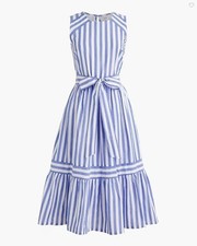 J. Crew Factory Striped Mini Dress Women's Size 2 Blue & White New With Tags!