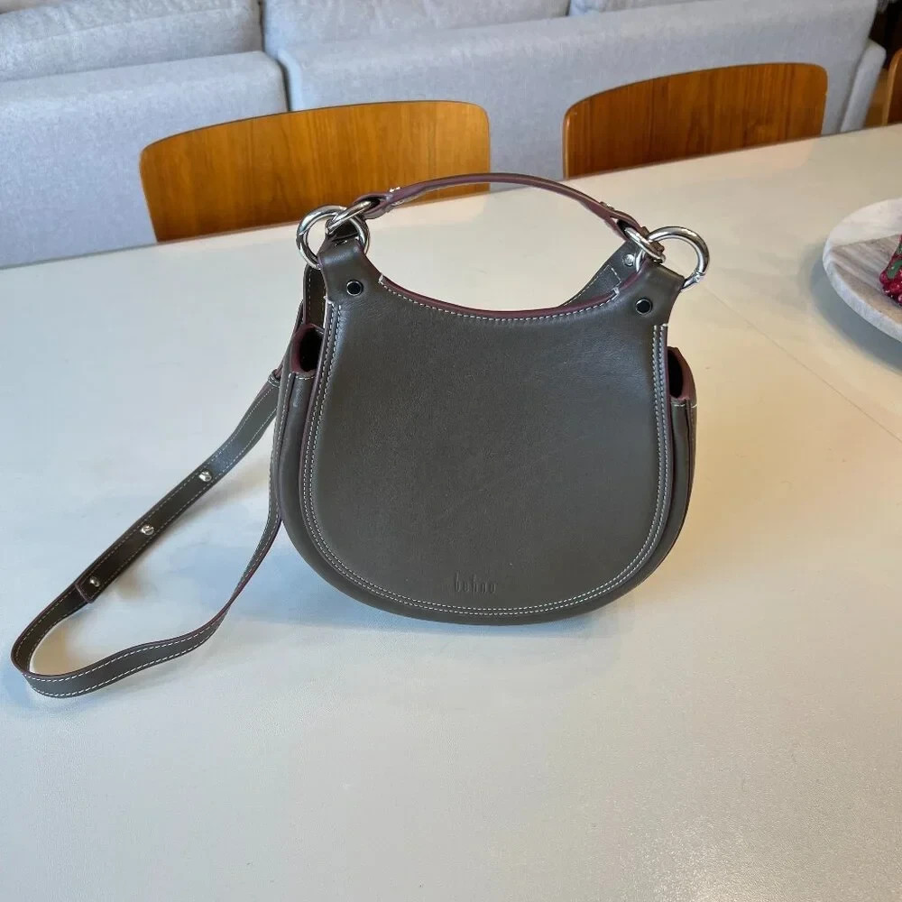 Behno Tilda Saddle Elephant Gray Handbag Purse