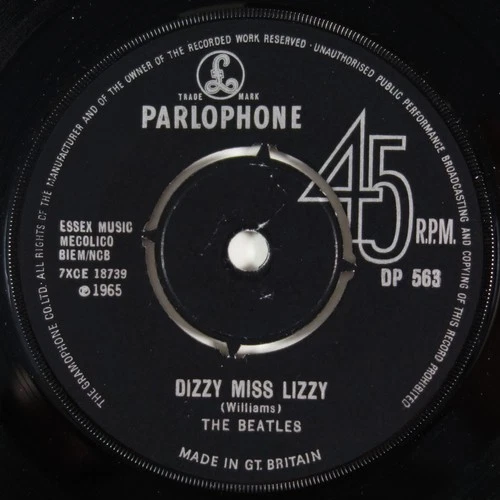 BEATLES Dizzy Miss Lizzy / Yesterday RARE UK EXPORT 45 Parlophone DP 563 HEAR!