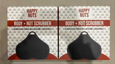 QTY 2 Happy Nuts Body Nut Scrubber Exfoliating Silicone Loofah