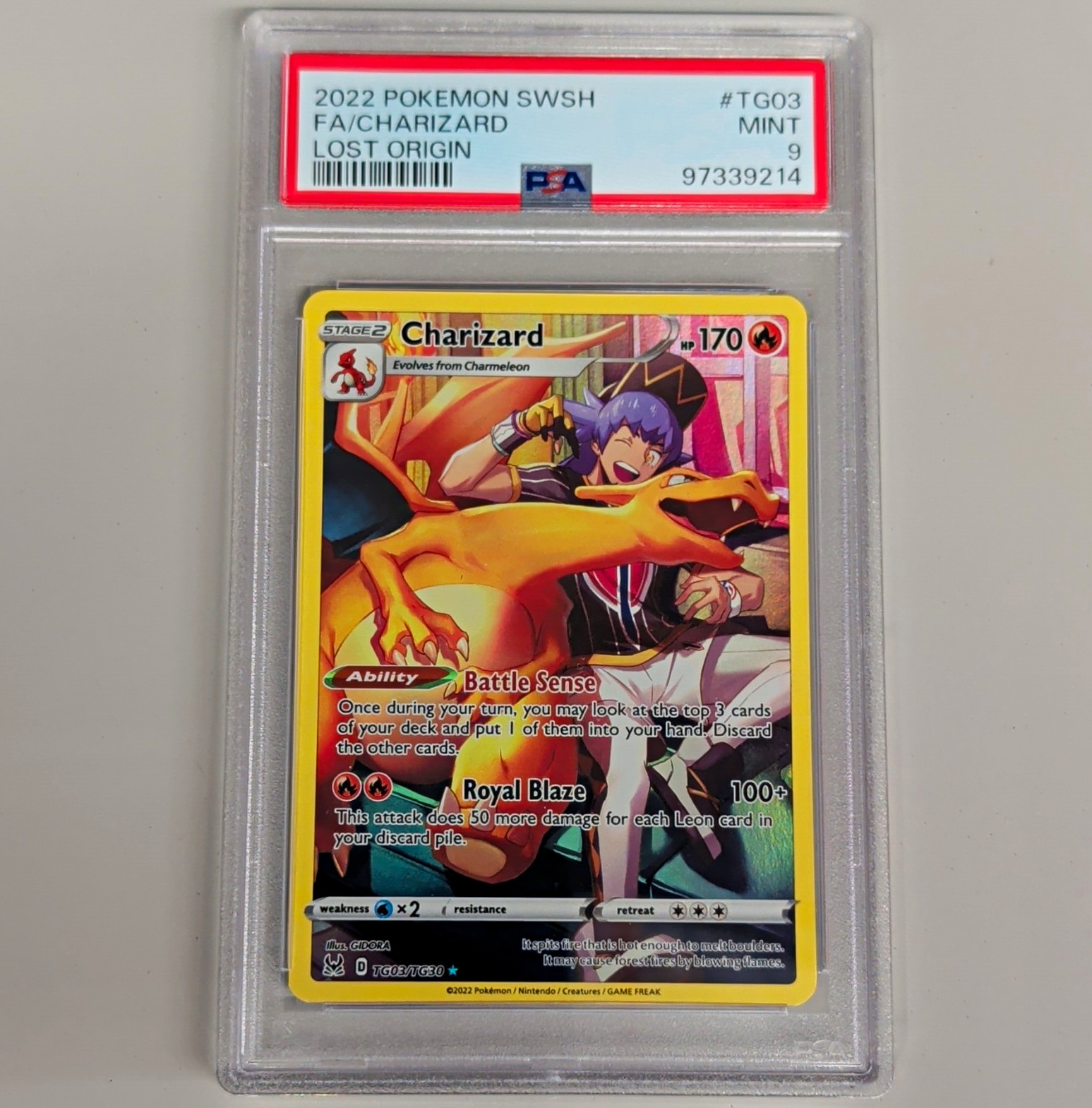 Charizard TG03/TG30 Swsh11: Lost Origin Trainer Gallery Holo PSA 10 Gem Mint view 1