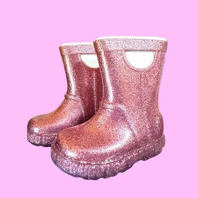 UGG Drizlita Glitter Pink Pull-On Ankle Rain Boots Women s US 6 New