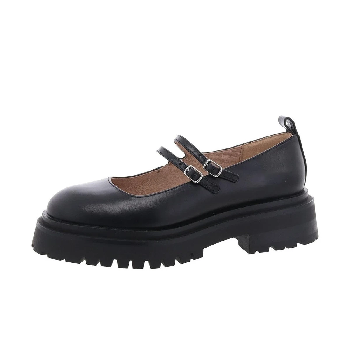 Mary Steve Madden Womens 6 M Black Leather Lenix Mary Janes DISPLAY LC3