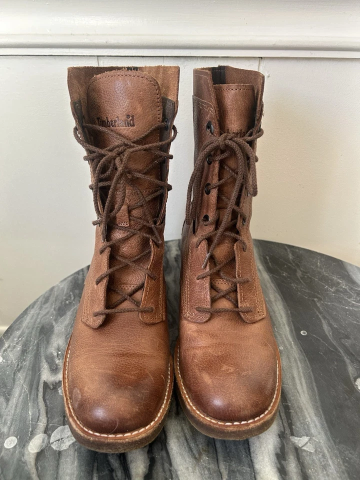 Timberland Mujer 6.5 Cuero Botas con Cordones Marrón Foto 3 de 4