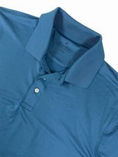 Brooks Brothers Performance Polo Shirt Blue Short Sleeve Men s XL Golf Stretch