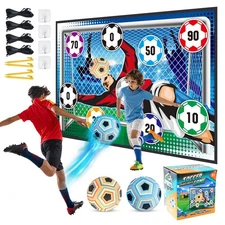 Soccer Ball Game Set for Kids: Indoor Outdoor Backyard Toss Soccer Goal Game ...