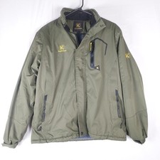 Keevoom Youth Winter Ski Jacket Size 14-16 Green Zip Front Snow Coat Polyester