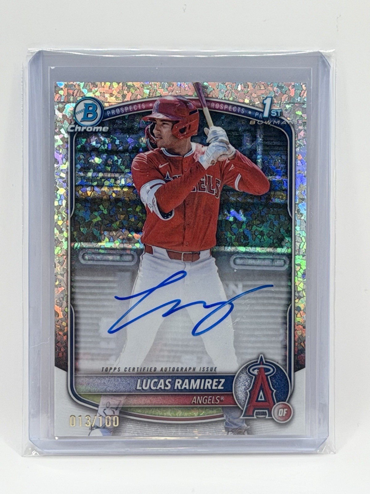 Lucas Ramirez 2025 1st Bowman Chrome Mini Diamond Auto /100 Angels
