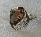 Vintage ring sterling silver 925 Size 11 Weight 4.56 g. Brown gem.