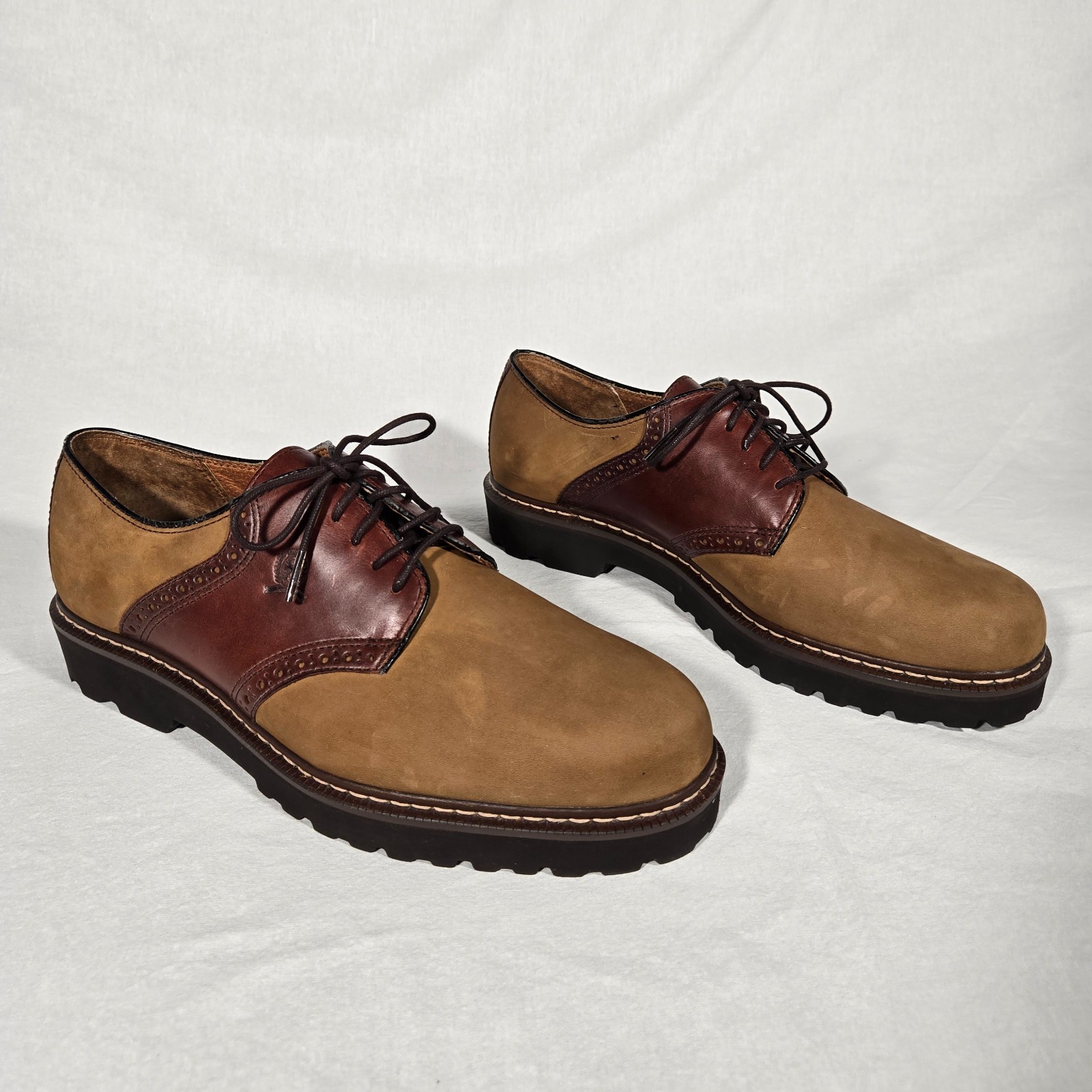 RARE Vintage 1985 TOMMY HILFIGUER Old Stock Brown Leather Oxford Shoes Men's 12M