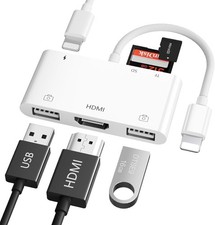 Lightning HDMI Adapter 6 in 1 USB SD TF Kartenleser für iPhone 14 13 schwarz