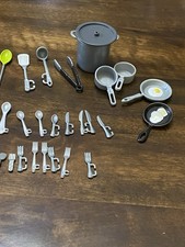 Lot Of Vtg Barbie And Other Dollhouse Kitchen Items. Some Barbie Dreamhouse