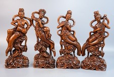 Four Exquisite Boxwood Ornaments for Beautiful Women