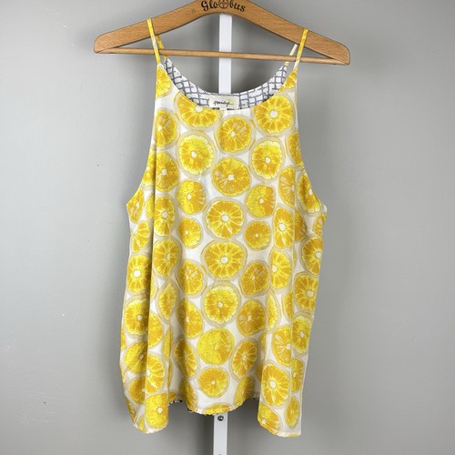 Anthropologie Porridge Swing Tank Top Womens XL Yellow Lemon Slice Print - Picture 2 of 6