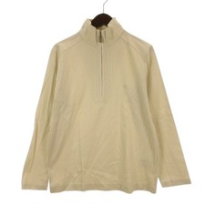 Burberry London Ivory Half Zip Pullover Sweater Men M Knit Long Sleeve