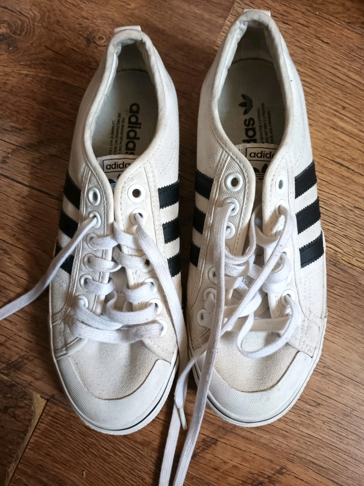 Scarpe Adidas Nizza bianche nere sneakers da lavare taglia 7 5