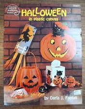 Halloween in Plastic Canvas PATTERNS Witch Ghosts Pumpkin Black Cat ASN 3057