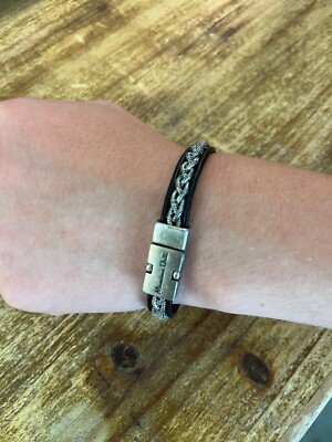 Mossimo Dutti Magnetic Leather & Coiled Metal Bracelet
