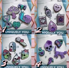 Crocs Handmade jibbitz 5pc pastel bubble goth acrylic Skull shoe charms set 10