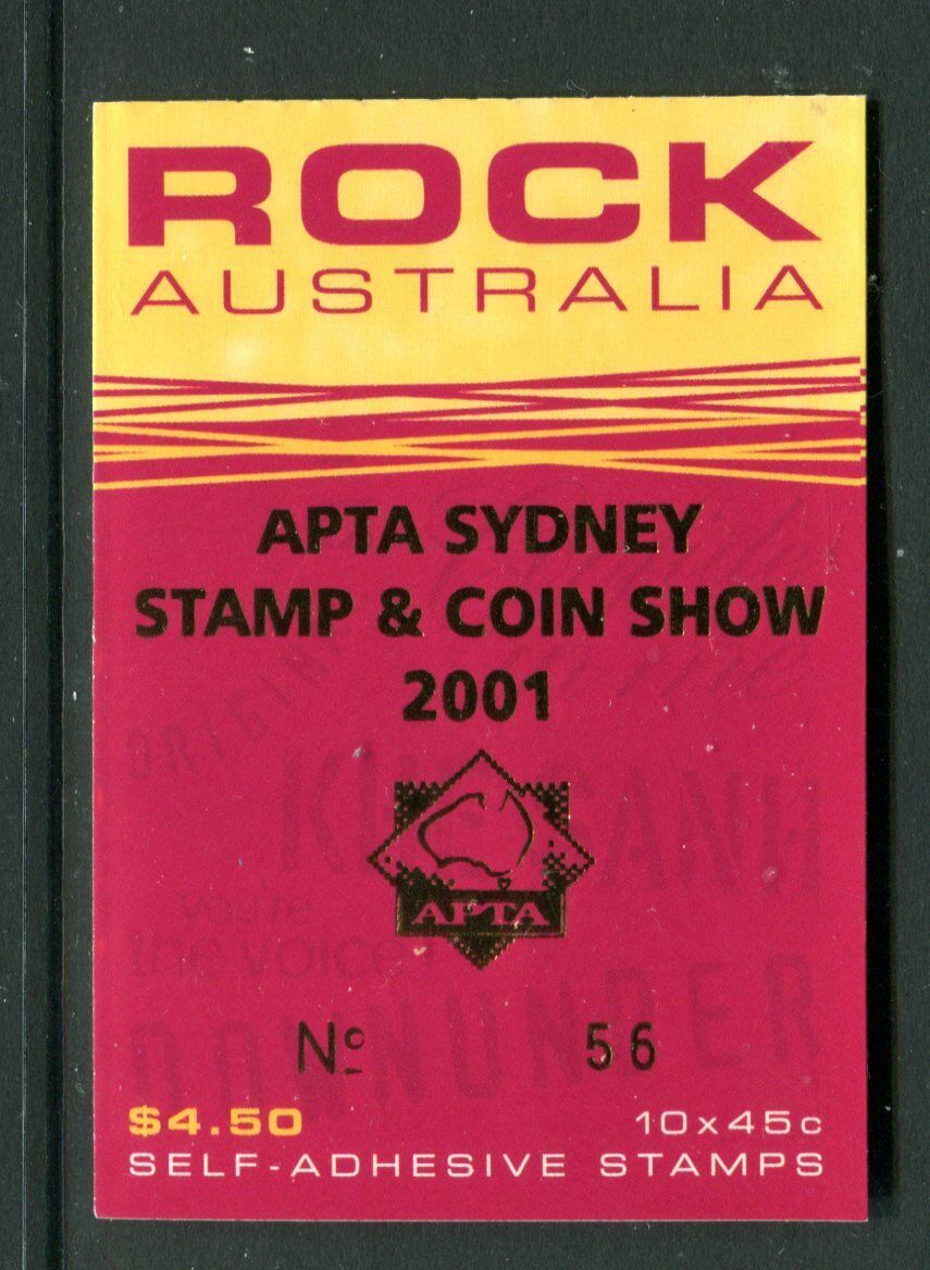 25% OFF 2001 Discount mail order Rock Australia Stamp Booklet SB142 Gen BC APTA Sydney