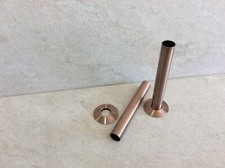 SPA 18mm Brushed Bronze Radiator Pipe Cover 130mm Inc Wall / Floor Plate