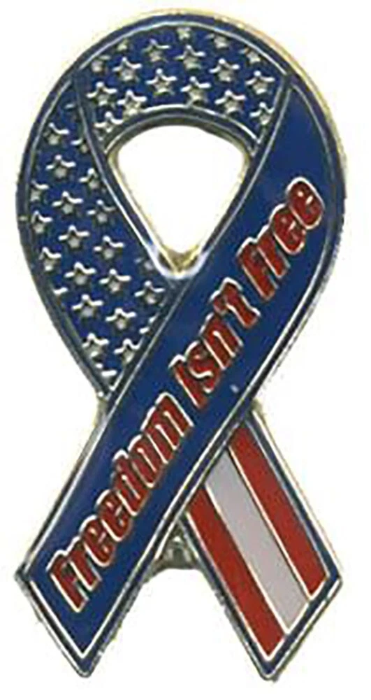 Pack of 12 Freedom Isn't Free Ribbon Bike Motorcycle Hat Cap Lapel Pin HP4944