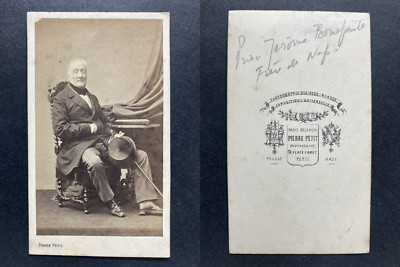 Pierre Petit, Paris, Prince Jérôme Bonaparte Vintage CDV Albumdruck.