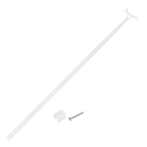 Barra de dibujo de 29"-53" para persianas inalámbricas, cortinas de ventana varilla arriba y abajo, blanca