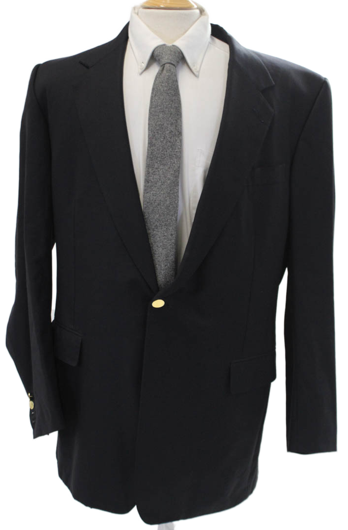 FILA Giacca blazer Legendary Huntsman Savile Row fatta a mano in Inghilterra Navy taglia US44L