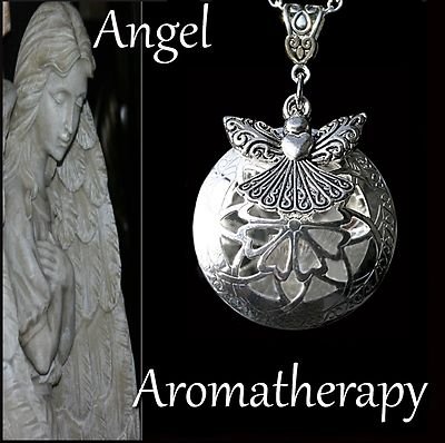 Essential Oil Diffuser Angel Heart Necklace Locket Aromatherapy US Seller