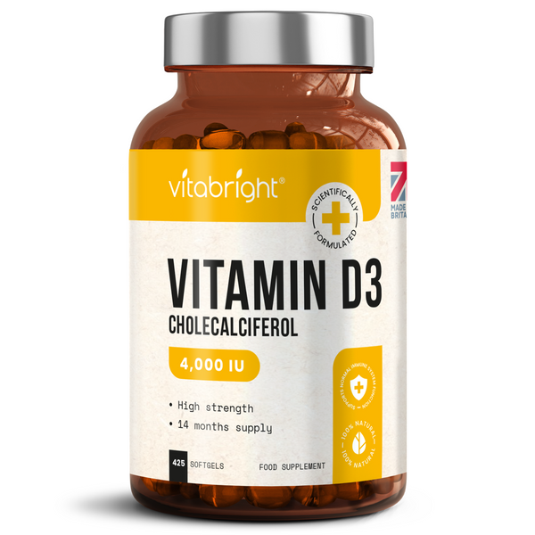Vitamin D3 4000 IU Cholecalciferol - Vitabright 425 Softgels