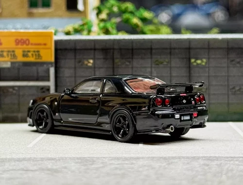 MH 1:64 schwarz JDM Skyline GTR R34 Z-Tune Sport Modell Diecast Metall Auto - Bild 4 von 5