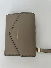 Michael Kors Small Jet Set Saffiano Leather Envelope Wallet Gray NWT