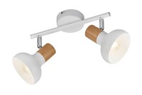 Reality Leuchten Latika Strahler Deckenlampe 2-Flammig Braun Weiß Metall 30 X 18