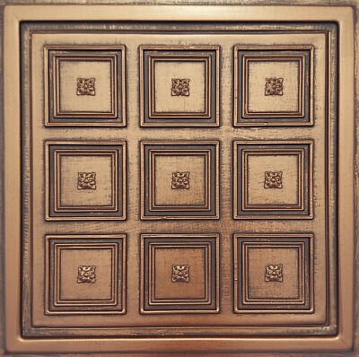 Grid System, Pop In, 24'' x 24'', 3D, PVC, Ceiling Tiles, ROCOCCO Copper Brown