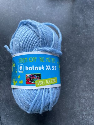 HATNUT XL 55 Wolle hellblau Nr. 56 Wintergarn Häkelgarn NEU