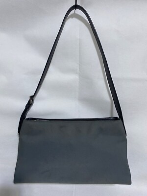 Coach Gray Nylon Handbag with Leather Trim, Black Chrome 7406 | eBay