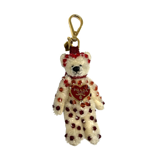 PRADA Key ring Key holder chain Bag charm Bear AUTH