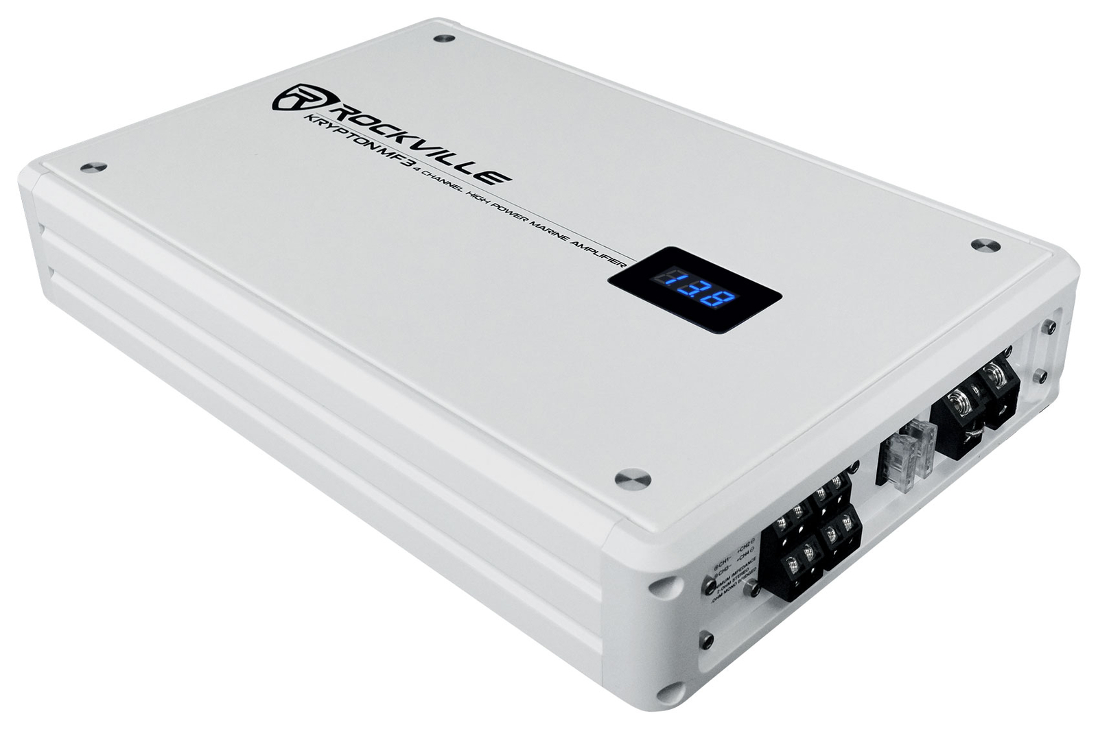 Rockville KRYPTON MF3 1600 Вт Пиковый 4-канальный Белый Морской лодочный усилитель Комплект усилителей